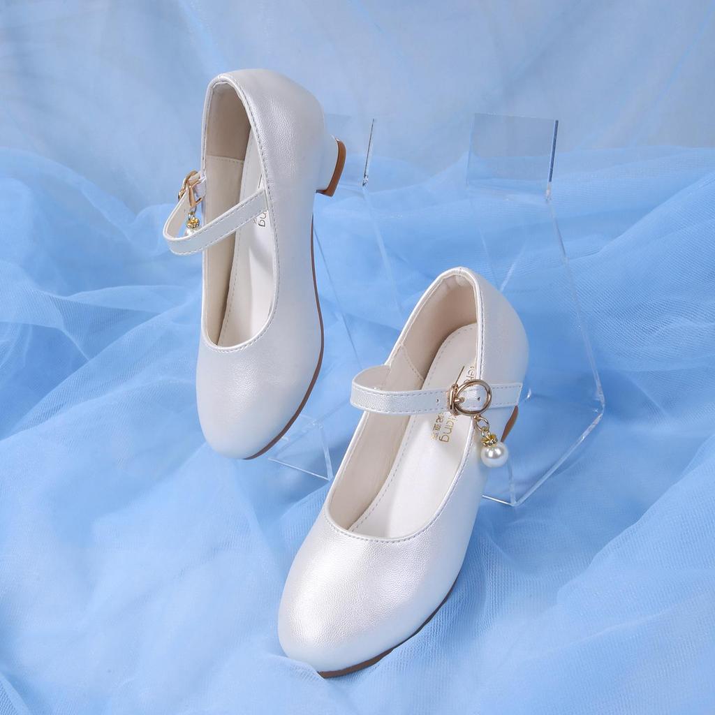 Girls' High Heel Leather Princess Shoes with Crystal Accent - New Korean-Inspired Spring/Autumn Edition for Children's Performances