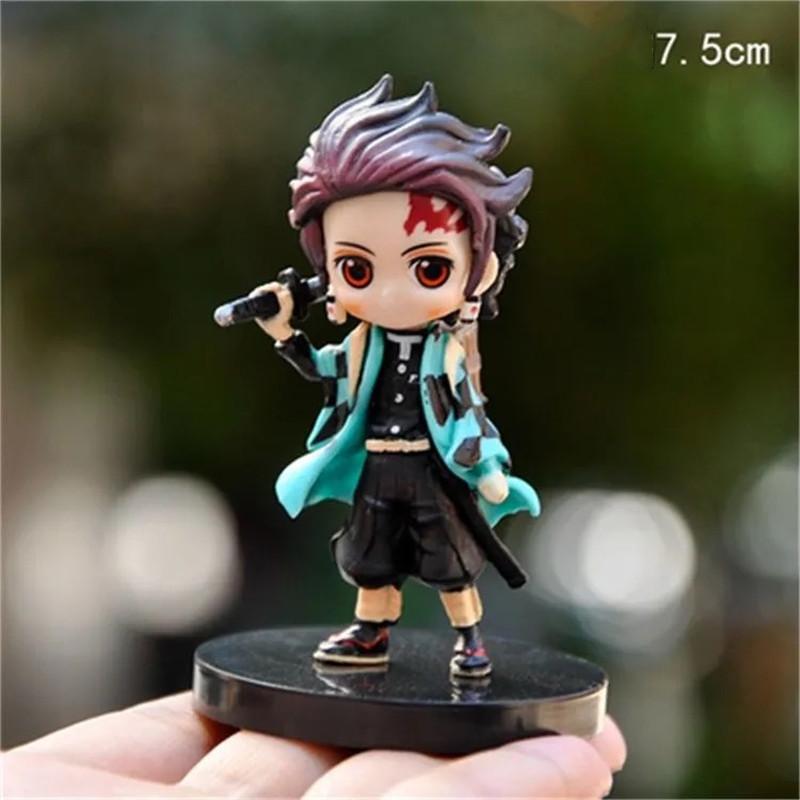 1/6pcs Anime Figure Demon Slayer Q Posket  Kimetsu No Yaiba Doll Tanjiro Nezuko Zenitsu Kawaii model PVC Toy desktop decoration
