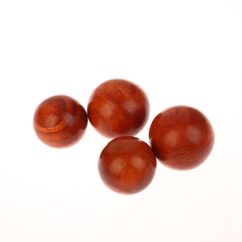 2Pcs Rosewood Baoding Balls New Chinese Hand Exercise Massage Stress Balls Antique Wooden Health Therapy for Rehabilitation Desk