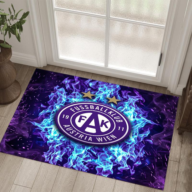 Austria Wien FC Design Crystal Velvet Carpet Cozy Non?Slip Printed Rug For Bedroom Living Room Entrance
