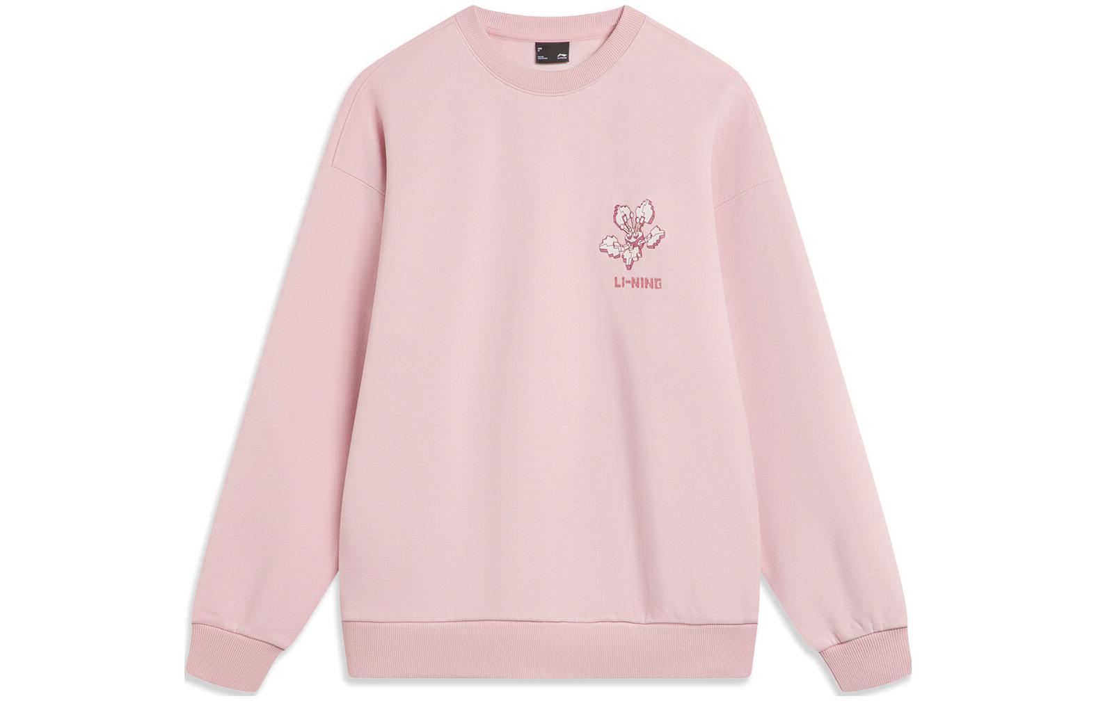 Li Ning Sports Life Collection Sweatshirt Women s Light Blush Pink AWDT762-1 M