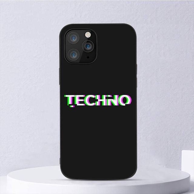 Techno Music Fashion Black For iPhone Samsung Galaxy Redmi Note S 17 16 15 14 13 20 24 25 54 Pro Max Ultra Fe Air Cover Poco