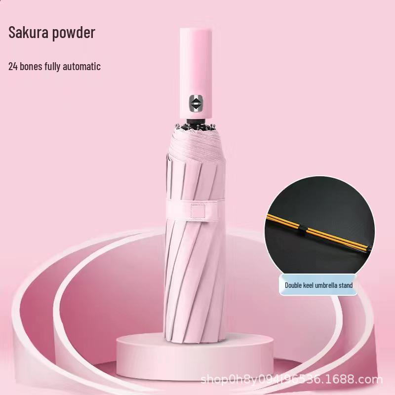 UV Auto Open/Close Large Double Folding Windproof Umbrella for Two, Reinforced for Sun/Rain, Dual Use for Men and Women