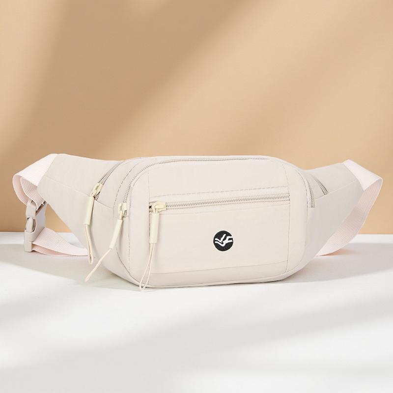 Регулируемый ремешок Женская поясная сумка Водонепроницаемый нейлон Нагрудная кроссбоди большой вместимости для походов и путешествий белый 870₽
