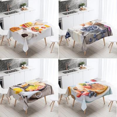 Gourmet Cake Printed Tablecloth Restaurant Kitchen Table Decoration Stain Resistant Waterproof Rectangular  Home Decor