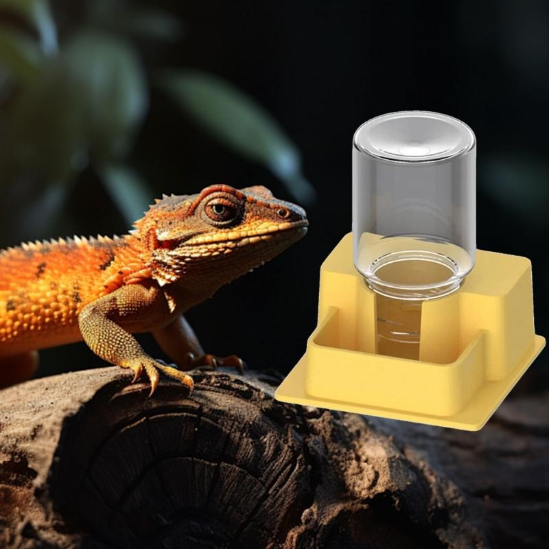 Multifunctional Transparent Reptiles Water Bowl Automatic Refill Function Reptiles Multi Level Design