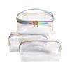 FOIROKASA Laser Transparent Makeup Large Makeup Cosmetic Portable Makeup Makeup Hot Business Laser Transparent Pouch, 3-Piece Set, Capacity, Pouch,
