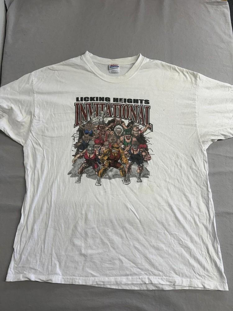 Винтажная футболка для рестлинга He-Man Арт-пародия - Унисекс футболка Licking Heights L