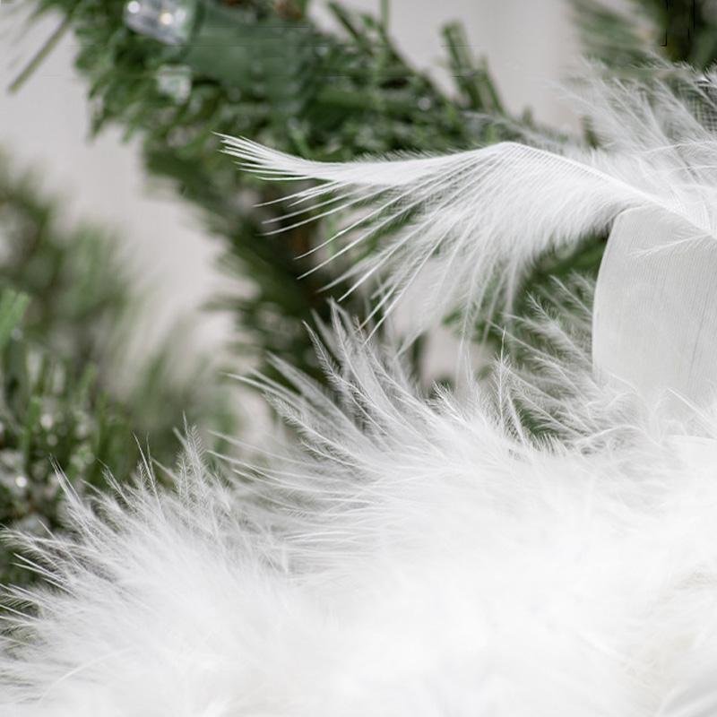 1/2Pcs Hanging Pendant Glittering White Peacock Tree Decor with Long Tail 40cm Christmas Ornament Christmas Tree Toppers Clip-On