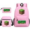 Minecraft Schooltas Game Merchandise Student Grote Capaciteit Print Drie Delige Schooltas Mannen En Vrouwen