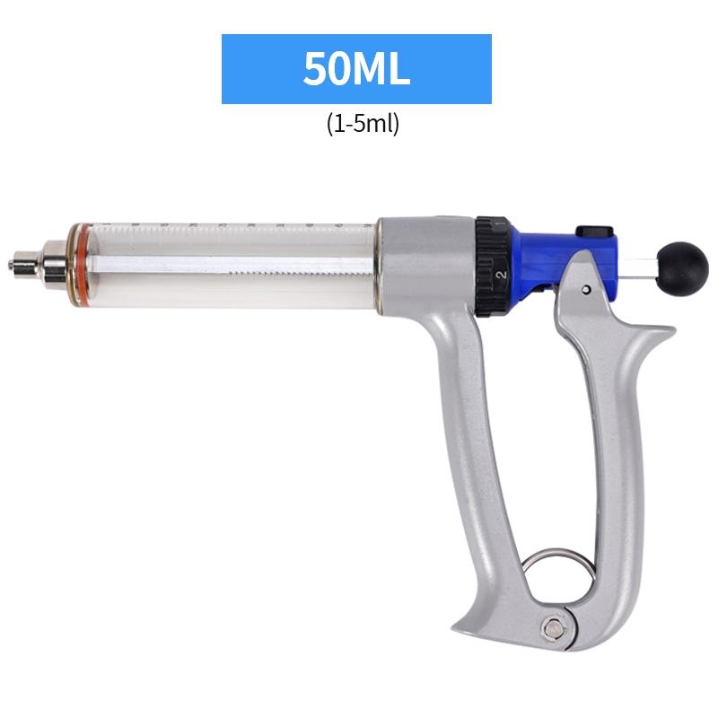 Vaccine Syringe Animal Husbandry 25ML 50ML Veterinary Semi-Automatic Adjustable Animal Continuous Injector veterinarian Tools