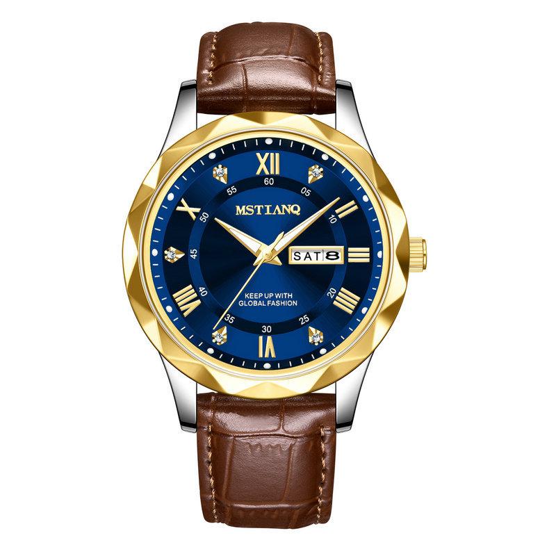 Belt Men'S Watch Men'S Fashion Double Calendar Quartz Watch Counter Same