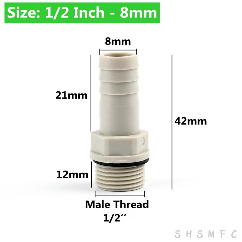 

2-20PCS 1/2 3/4 Inch Pagoda Male Thread Connector Garden Irrigation Soft Pipe Connector Aquarium Adapter Fish Tank Accessories 2 PCS