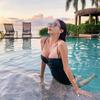 Boho Style High Waisted Monokini Bikini Set Halter Neck Push Up Sexy One Piece Swimsuit Women Summer