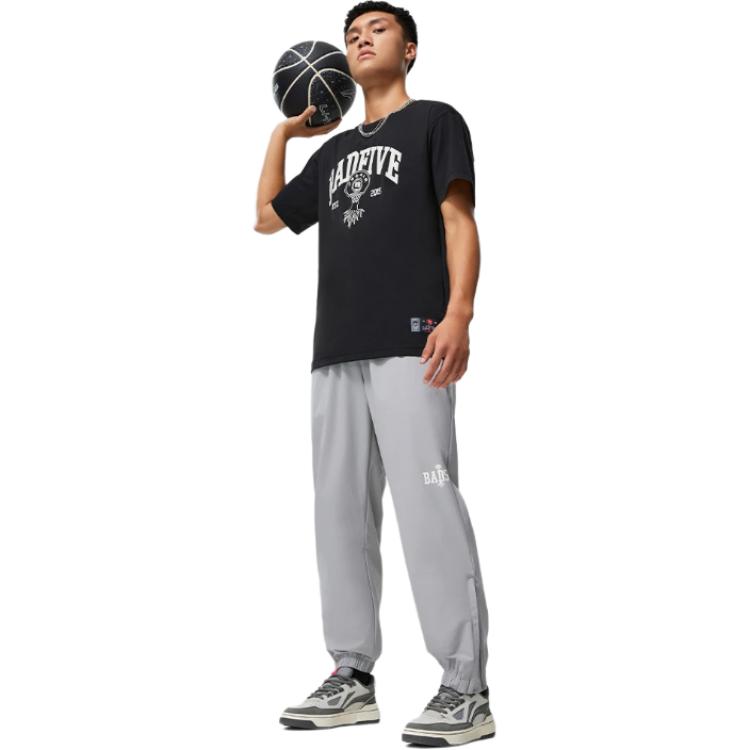 Li Ning Reflective Basketball T-Shirt With Moisture Wicking Men Tops Black ATST547-3