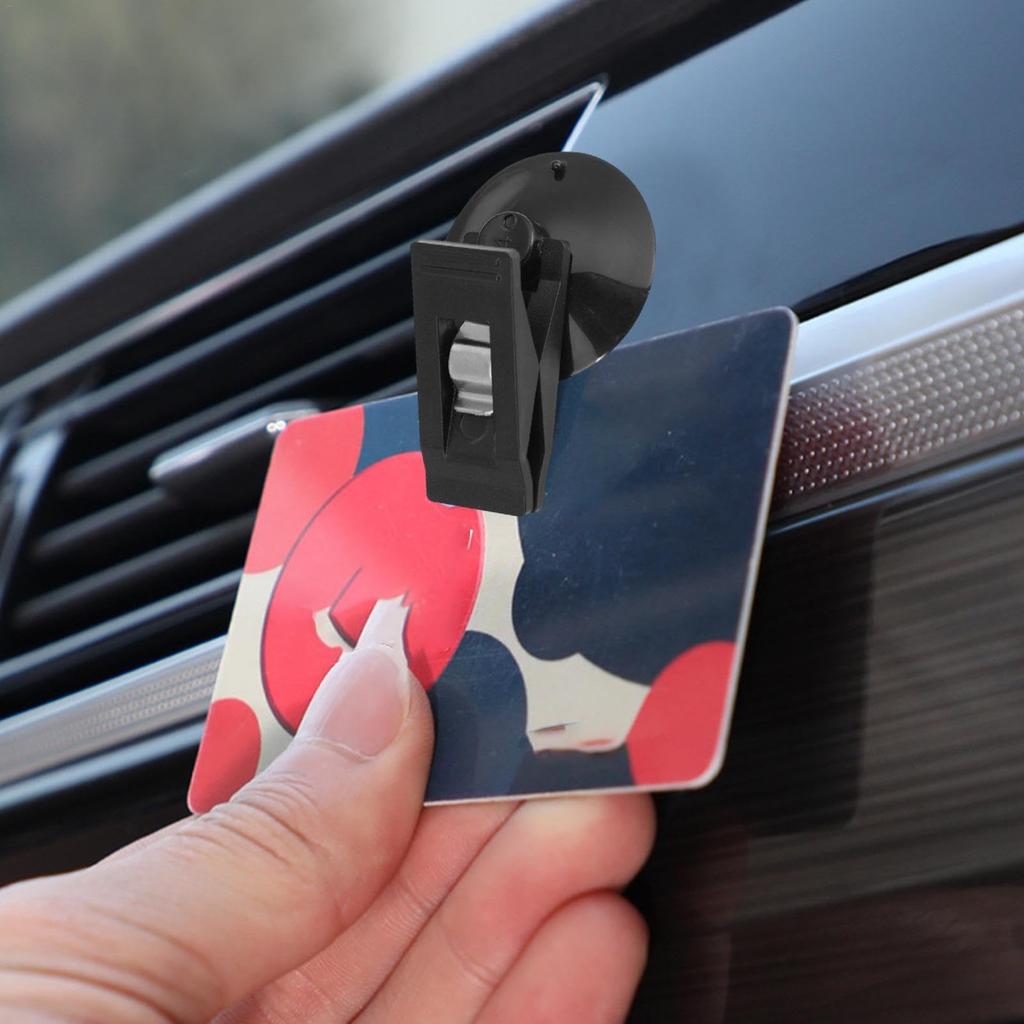 Car Permit Holder Clip - 2 Suction Cup Clips, Windshield