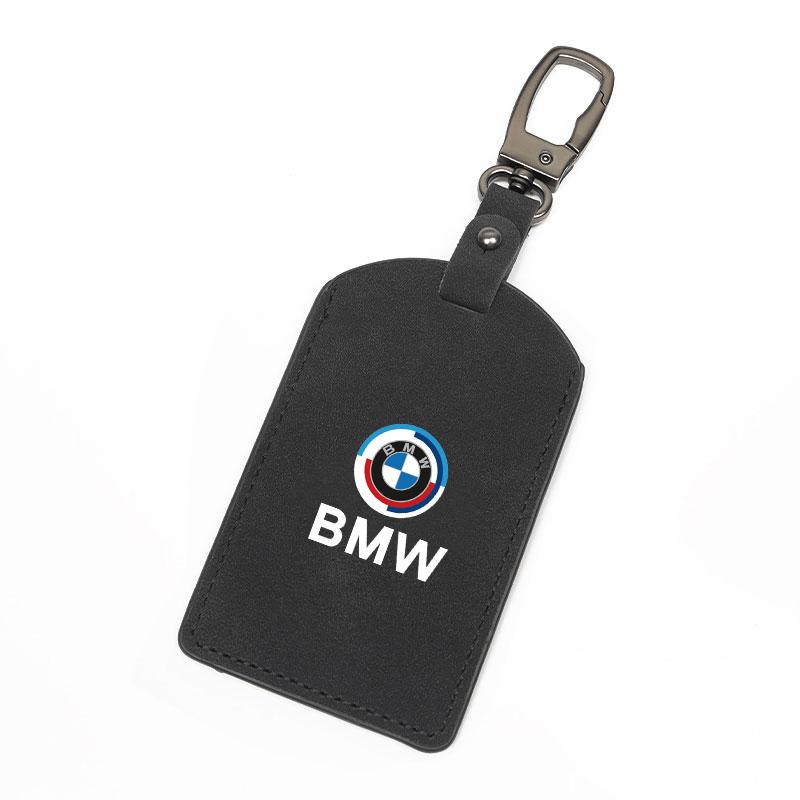 NVEQ9 Premium Leather Car Card Key Cover Protective Case For BMW Smart Card Key Accessories For BMW G80 G06 G07 G42 G14 G15 / Stickers