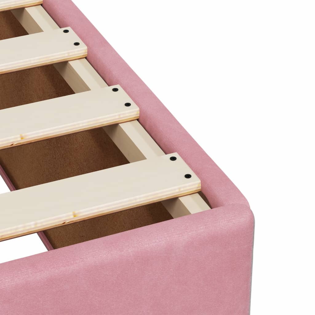 vidaXL Box Spring Bed with Mattress Pink 90x200 cm Velvet