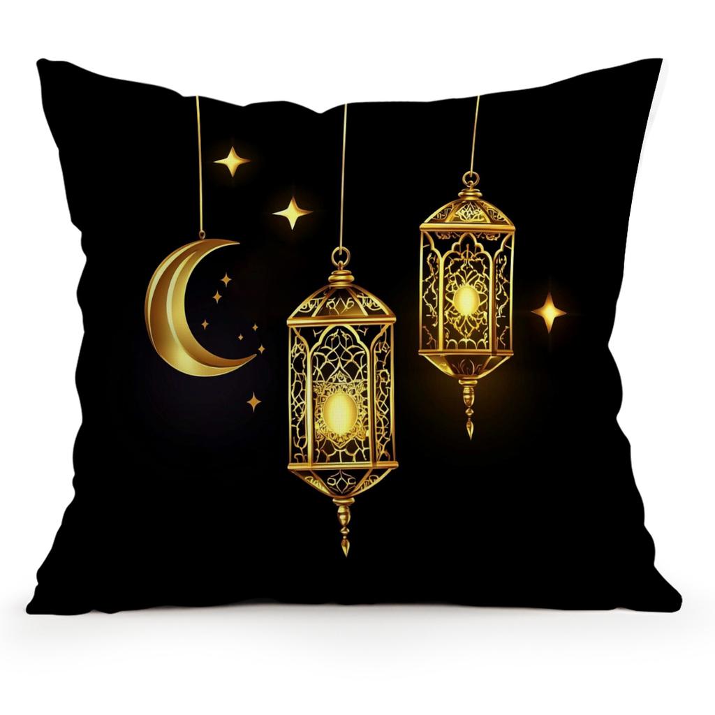 Moon Lanterns For Ramadan Pillowcase Bedroom Sofa Cushion Cover 100% Polyester Living Room Cushion Pillowcase Home Decor