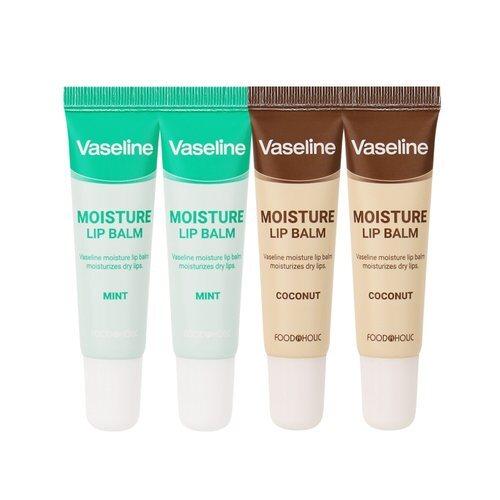 [FoodaHolic] Vaseline Moisture Lip Balm Mint (2 pcs) + Coconut (2 pcs)_631373
