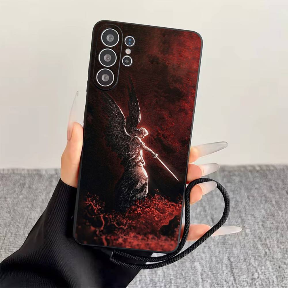 Dark Angel Phone Case For Samsung S25,S24,S21,S22,S23,S30,Ultra,S20,Plus,Fe,Lite,Note,10,Black Cover