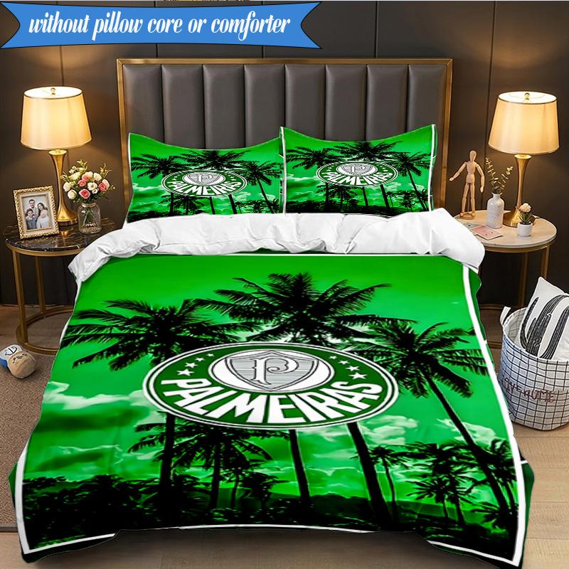 3PCS Sociedade Esportiva Palmeira Printed Soft Bedding Set,Including 1pc Duvet Cover And 2pcs Pillowcases Perfect for Bedroom, Dormitory, Fan gift