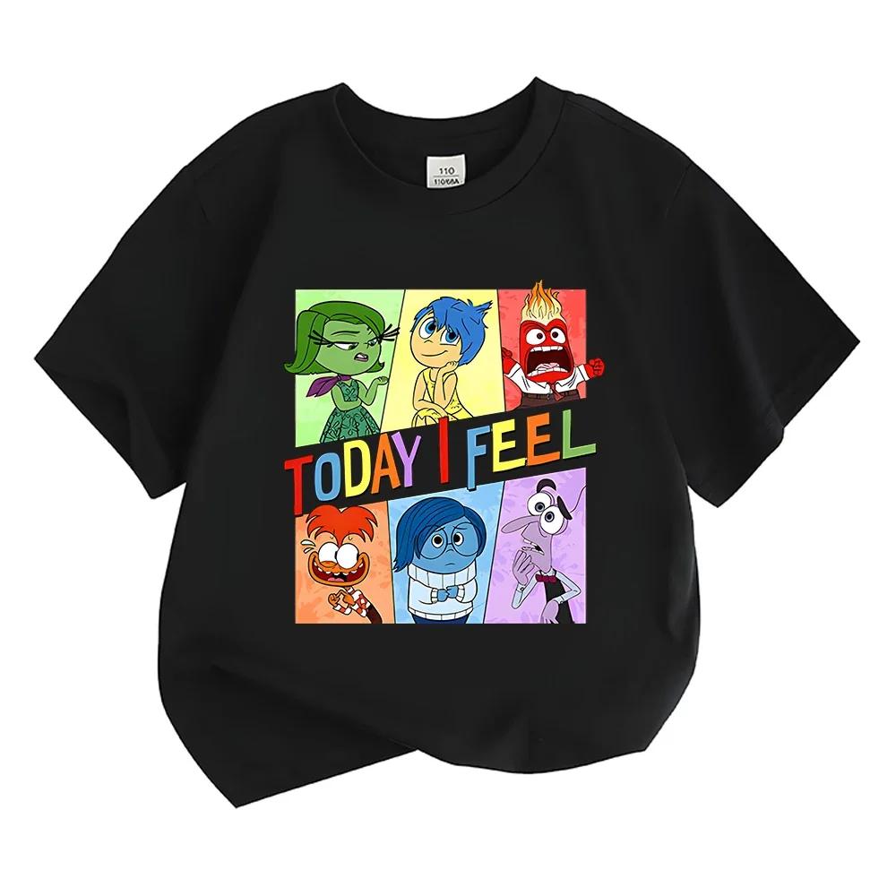 2025 Kids Summer T-shirts Girls/Boys Cotton Short Sleeve Funny Inside Out 2 Print Tshirt Streetwear T Shirts Tops Cartoon Camisetas