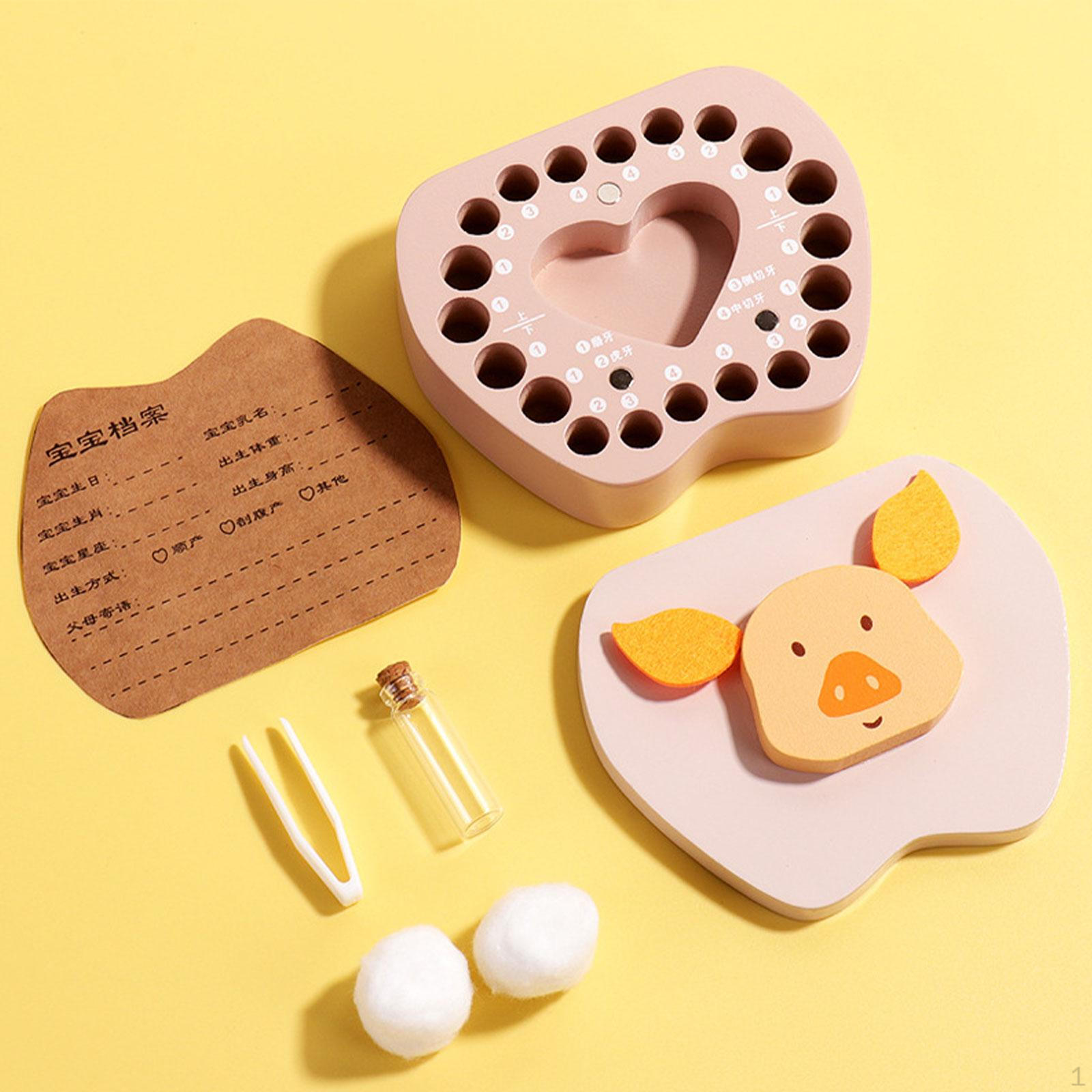 

Симпатична коробочка для пам ятних подарунків для молочних зубів для новонароджених хлопчиків і дівчаток pig