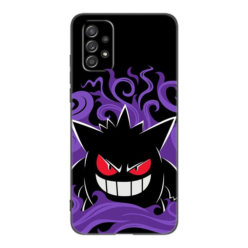 Dark P-Pokemon G-Gengar Case For Samsung A13 A22 A24 A32 A23 A25 A34 A35 A52S A53 A54 A55 A73 5G A12 A14 A15 A31 A33 A50 A51 A72