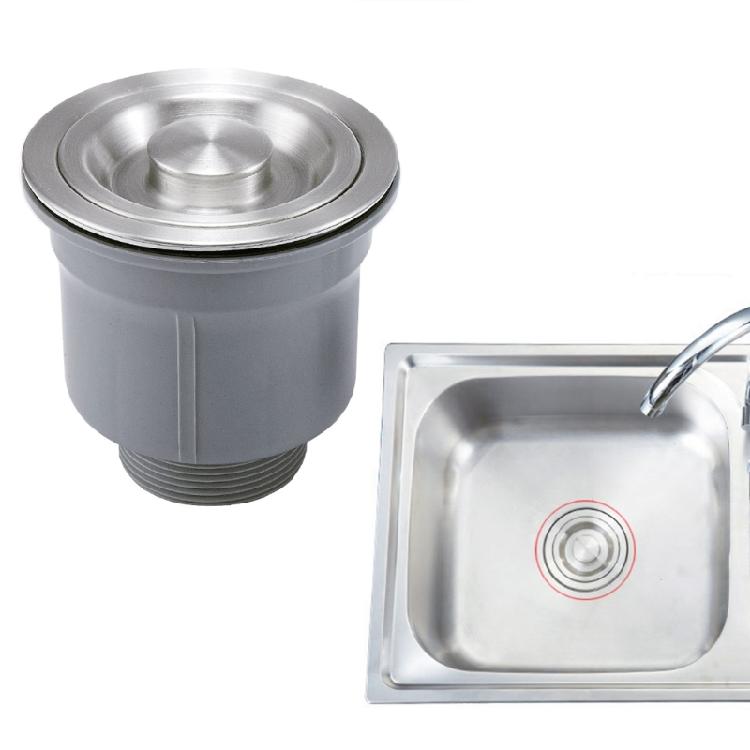 Pack Of 2 Kitchen Sink Drain Set Featuring Removable Basket and Sealing Stoppers In Sturdy Stainless Steel Materials