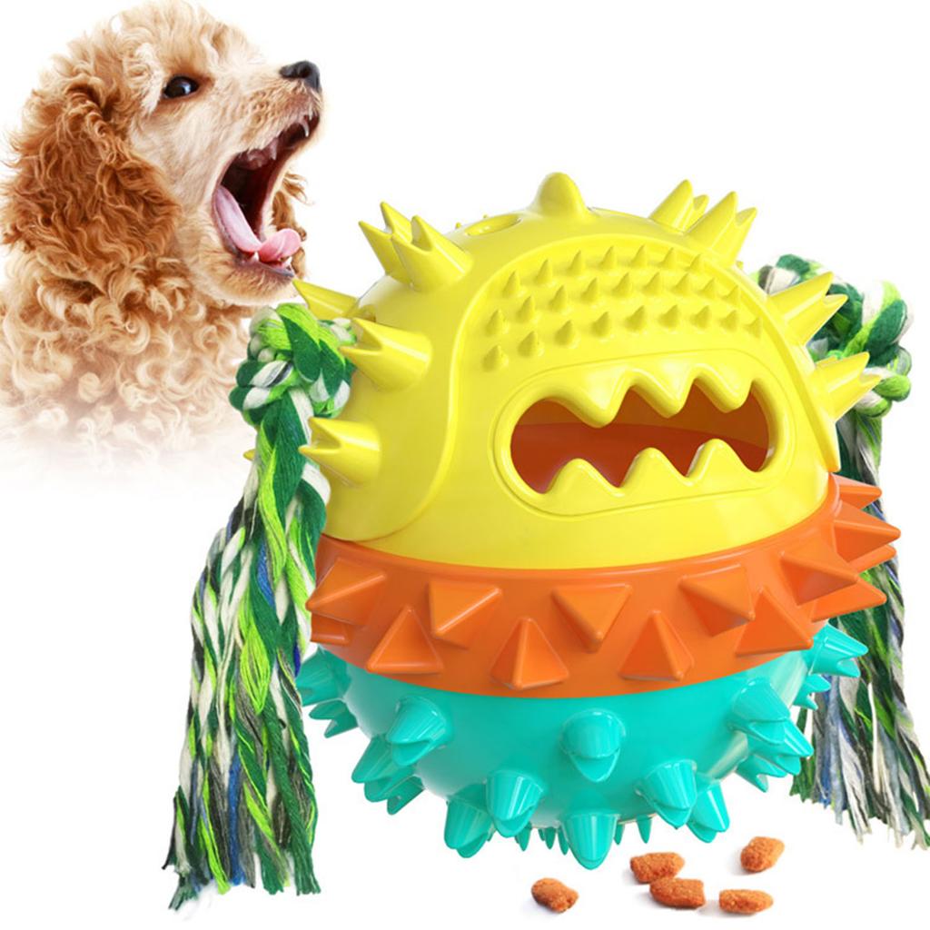 Squeaky Dog Toy Treat Dispensing Jumping   Sound Making   Chewer Pet Interactive Game Tool for Household Use