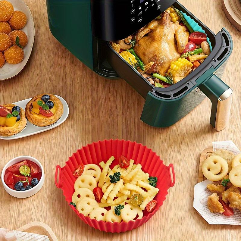 Airfryer Silicone Basket Reusable Baking Tray Silicone Mold for AirFryer Pizza Fried Chicken Basket Air Fryer Liners Accessories