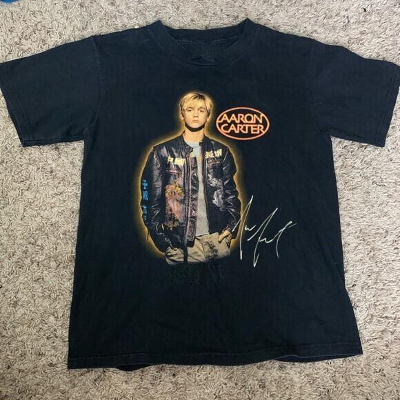 Aaron Carter Young Heavy Cotton Black All Size Unisex Shirt AA1649 Unisex T-Shirt XXL