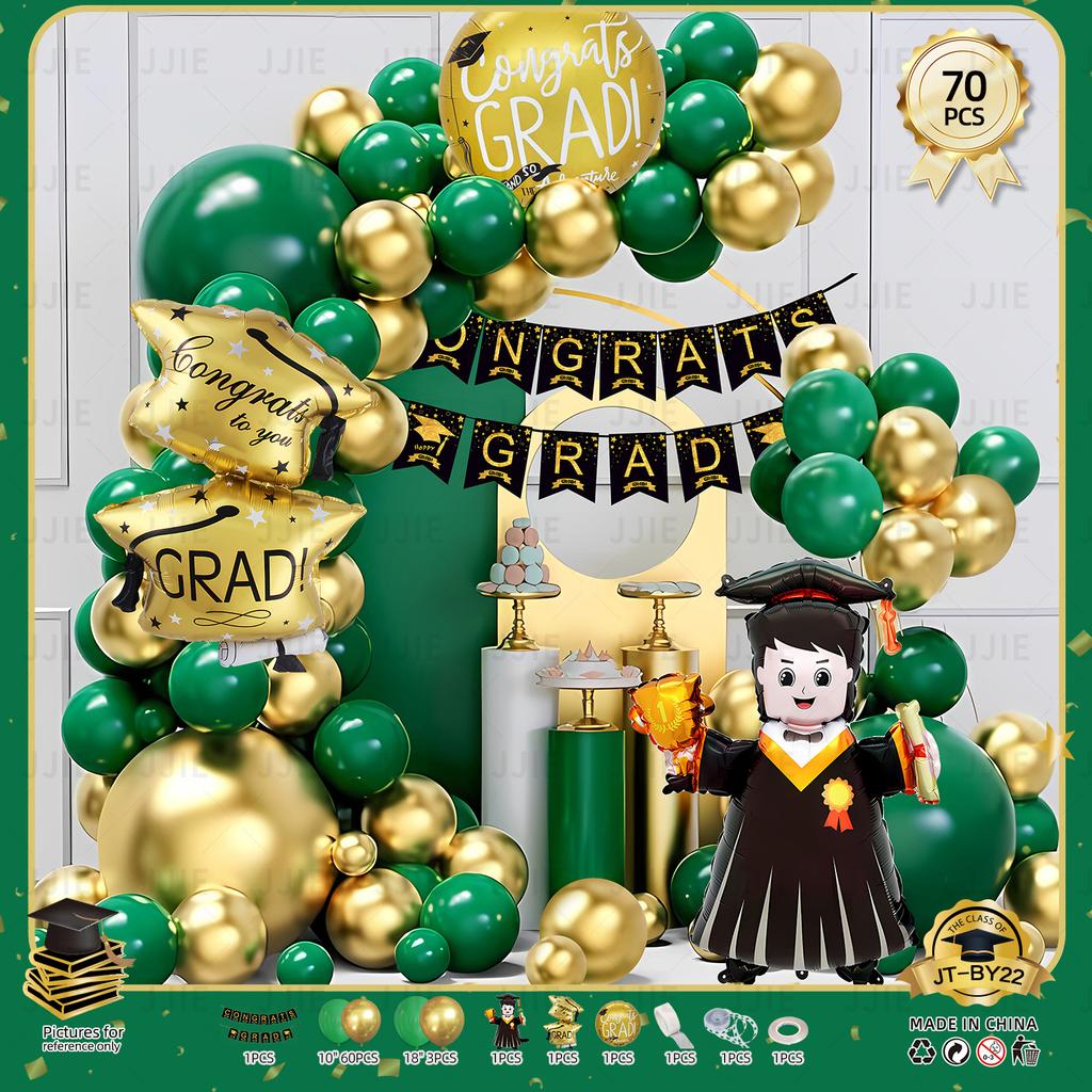Graduation Party Decoration Balloon Graduation Season Decoration Doctor Hat Cartoon Aluminum Film Balloon Graduation Celebration Set