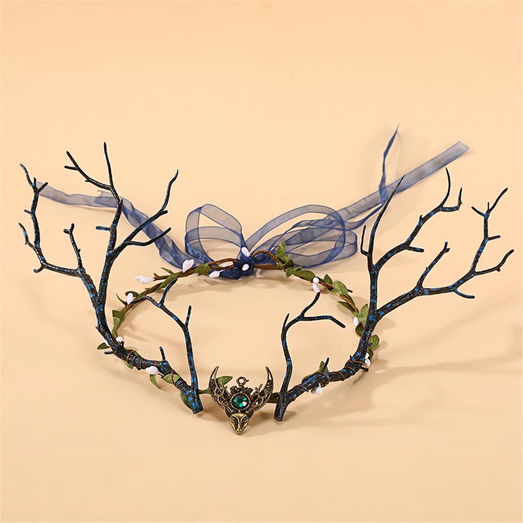 Natural Elf Forest Theme Headpiece With Realistic Twigs And Plastic Grass For Outdoor Party Photography Costume Props