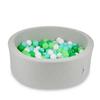 Dry Pool 90x30cm Light Gray with 200 Balls: White, Light Green, Mint, Green