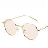 Fashion Round Full Frame Sun Glasses Light Color Tinted Sunglasses Retro Vintage Thin Mirror Lens Glasses for Beach Vacation