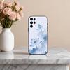 E-Emerald W-White Lotus Phone Case For Samsung S25,24,23,22,30,21,10,9,Ultra,Plus,Lite,FE,4,5 G Soft Black Case