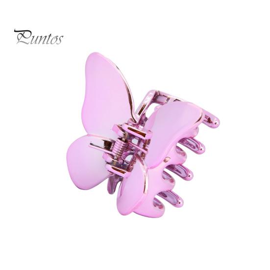 

Заколка-краб в форме бабочки, противоскользящая заколка для волос с зубцами, женская, с крепким захватом, однотонная, с затылком, аксессуары для волос розы красного