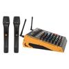 SM4 4 Channel Mixer 4 Channel Mixing Console with Dual Wireless Microphones 100‑240V US Plug