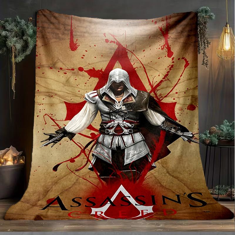 1PC Assassin Blanket Flannel Throw for Sofa, Indoor, Camping, Living Room, Office, Chair, And Bed Soft Birthday Christmas Gift