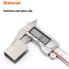 2Pcs 304 Stainless Steel Glass Clamp for 6-8mm Thickness Glass Shelf Bracket Semi-Circular Clamp