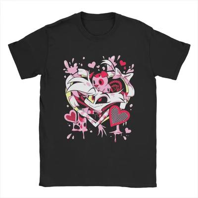 Men's T-Shirts Hazbins Hotels Angel Dust Novelty 100% Cotton Tees Short Sleeve T Shirt Crewneck Tops Big Size