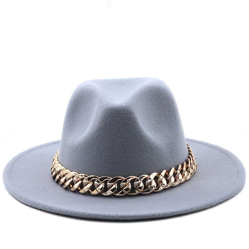 Winter Men's Woolen Jazz Hat New Large Eave Hat Fashionable Flat Brimmed Top Hat