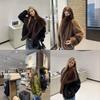 Womens Reversible Faux Fur Coat Winter Thick Warm Oversized Streetwear Jacket Black
