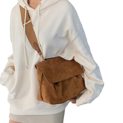 Zimowe nowe retro torebki zamszowe dla kobiet torba na ramię typu crossbody