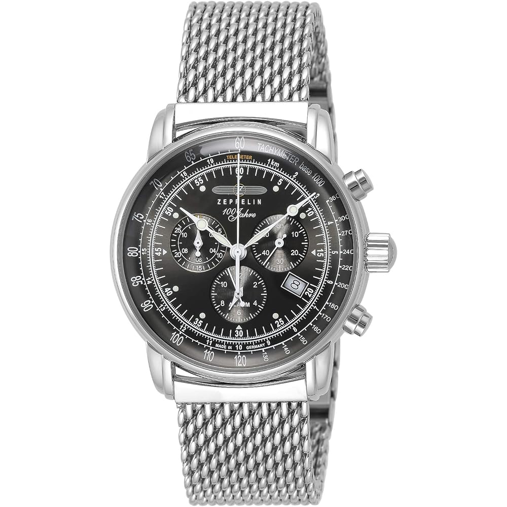 Zeppelin 8680M6 Men's Watch Gray Dial Stainless Steel Water Resistant Analog Timepiece