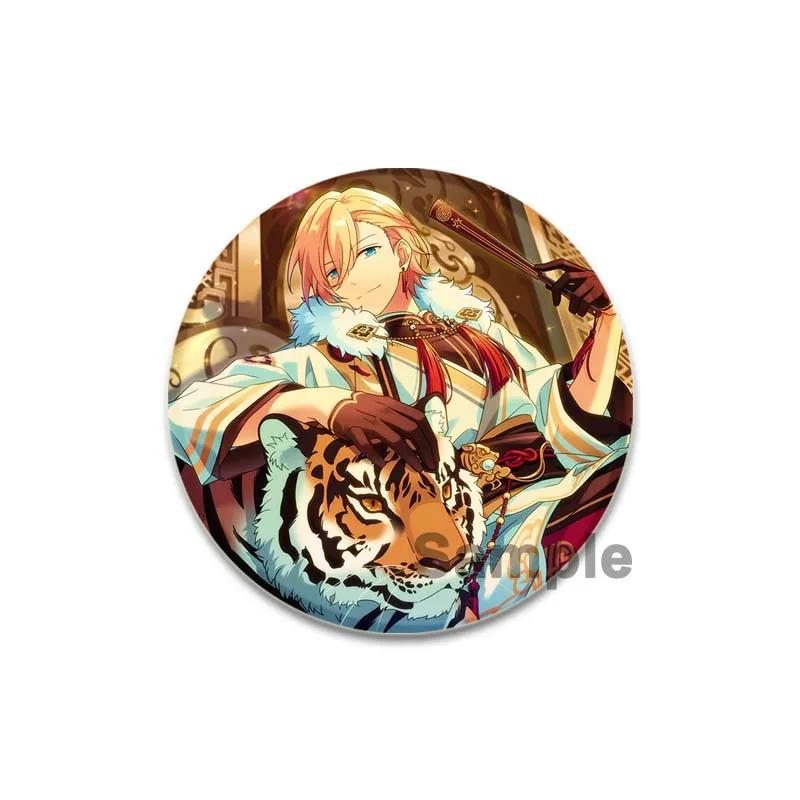 32/44/58mm Ensemble Stars Idol Round Brooch Cartoon Cosplay Badge Icons Lapel Pins for Backpack Gifts Eichi Tenshouin