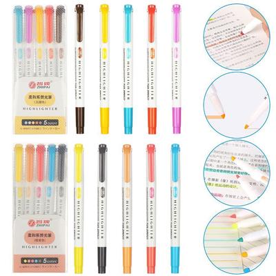 5/25 st/set Dubbelspetsig överstrykningspenna set Konstmarkör Studentpapper Fluorescerande penna Fluorescerande ritmarkörer