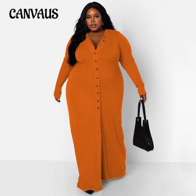 Spring and Autumn Plus Size Women's Sexy Pit Stripe Split Dress